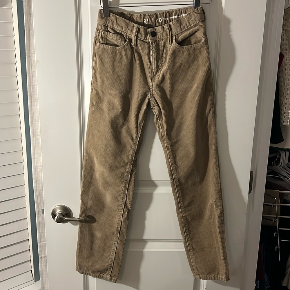 Gap Boys Original Straight Khaki Corduroy Pants, Size 10.